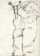 Amedeo Modigliani Sheet of Studies with African Sculpture and Caryatid painting